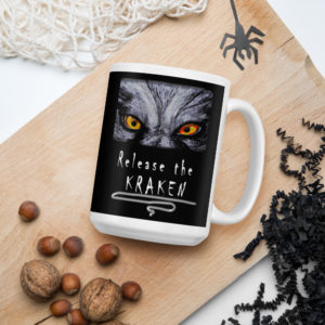 Release The Kraken White glossy mug